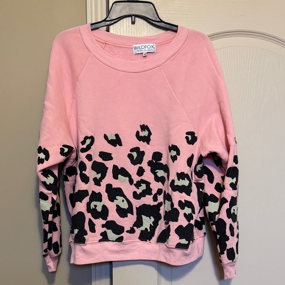 Wildfox Pink Animal Print Sweatshirt